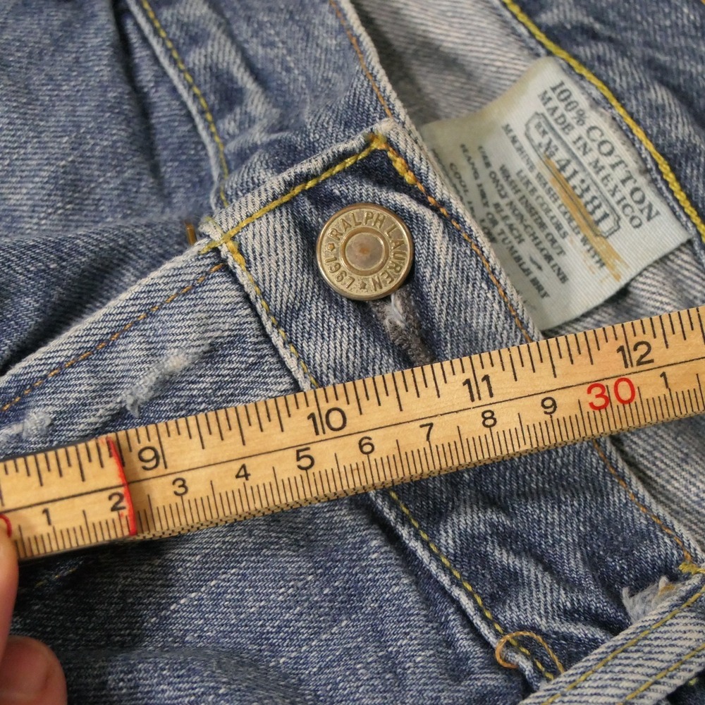 Polo Ralph Lauren 867 Classic Straight Leg Jeans 38x32 Blue Faded Denim Y2K - Picture 16 of 16